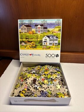 Charles Wysocki Gulls Nest 500 Piece Puzzle Buffalo Americana Coastal Art